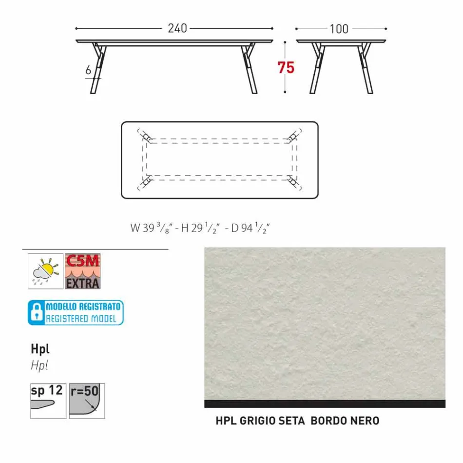 Varaschin Link garden or indoor dining table H 75 cm Viadurini