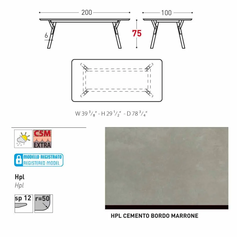 Varaschin Link garden or indoor dining table H 75 cm Viadurini