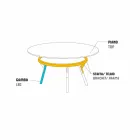 Varaschin Link round outdoor table / interior design, H 65 cm Viadurini
