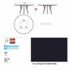 Varaschin Link round garden table with teak legs, H 75cm Viadurini