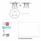 Varaschin Link round garden table with teak legs, H 75cm Viadurini