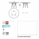 Varaschin Link round garden table with teak legs, H 75cm Viadurini