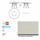 Varaschin Link round garden table with teak legs, H 75cm Viadurini