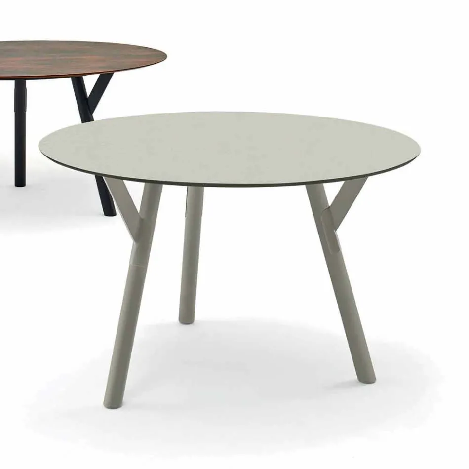 Varaschin Link contemporary garden round table, H 75 cm Viadurini