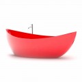 Modern design bathtub Funamori, made of Solid Surface, made in Italy