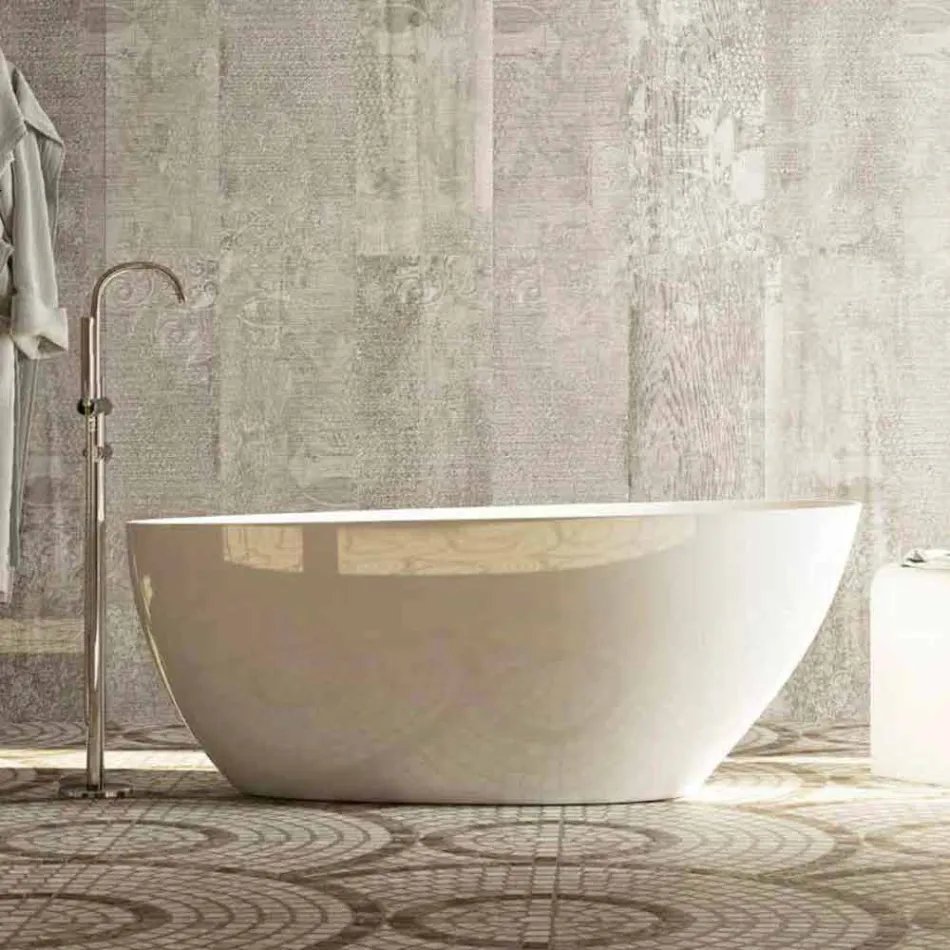 Oval bath tub freestanding design made in Italy Albenga Viadurini