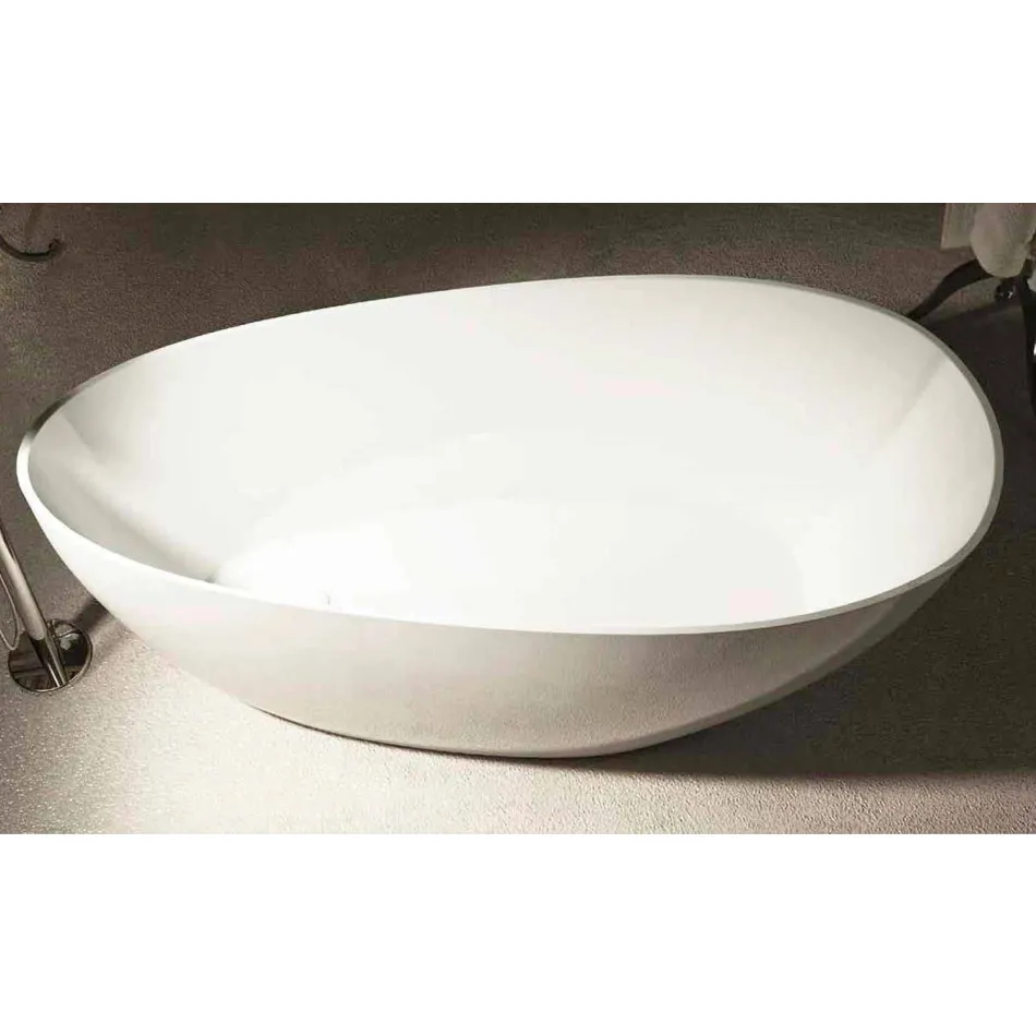 Oval bath tub freestanding design made in Italy Albenga Viadurini