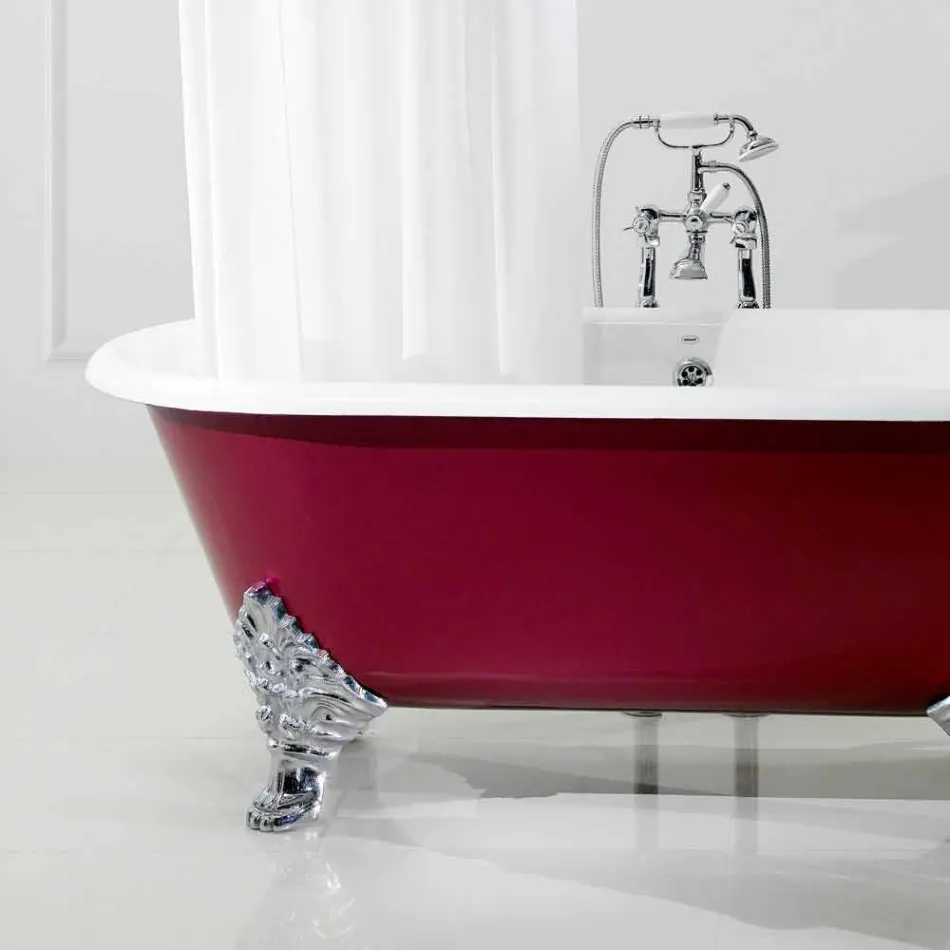 Freestanding bathtub with cast iron legs Hall Viadurini