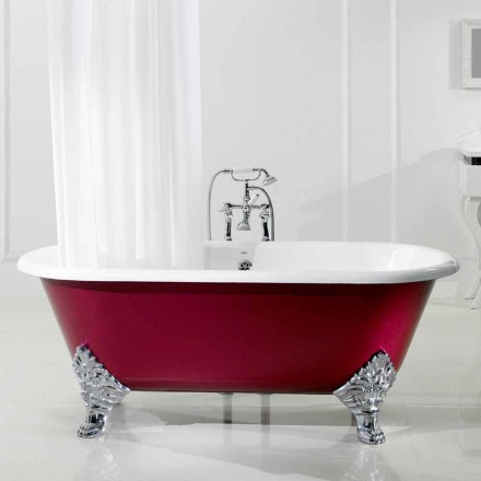 Freestanding bathtub with cast iron legs Hall Viadurini