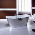 Vintage aluminium plated cast iron freestanding bathtub Ida