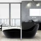 Bathtub freestanding lacquered, modern design, Wave Viadurini