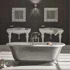 Bathtub in designer bathroom with cast iron Pierce gloss finish Viadurini