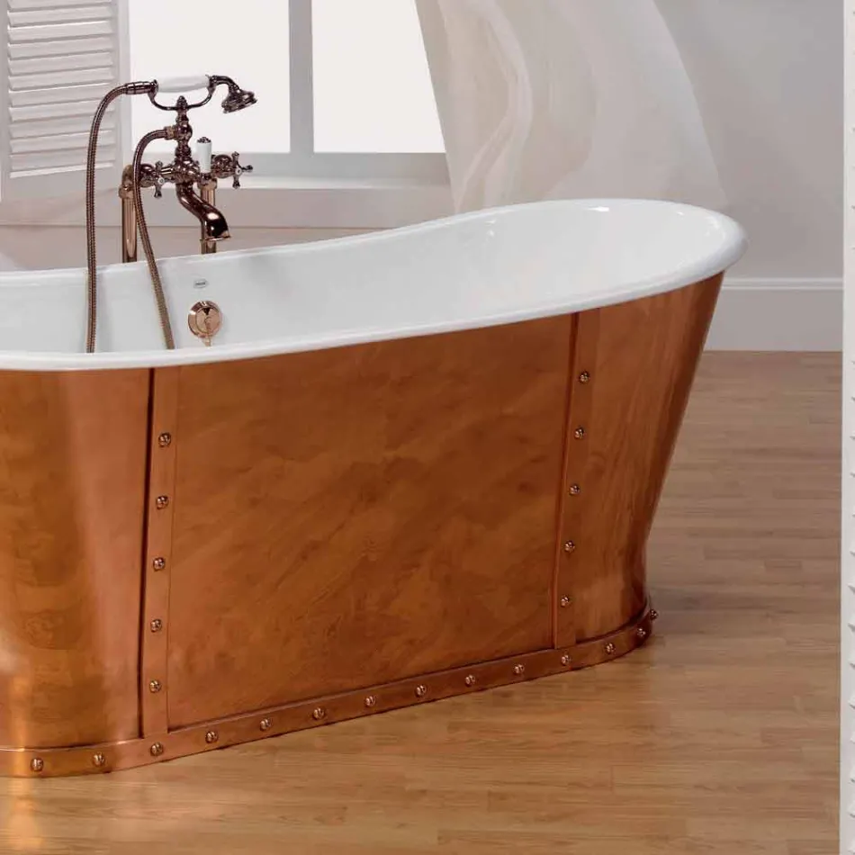 Cast iron exterior copper plated bath Henry Viadurini