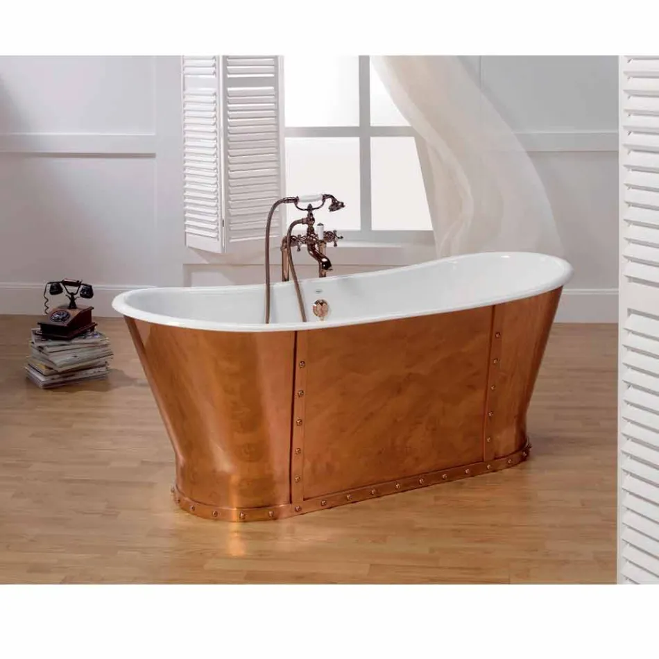 Cast iron exterior copper plated bath Henry Viadurini