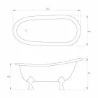 Freestanding classic design bathtub made in Italy, Fregona Viadurini