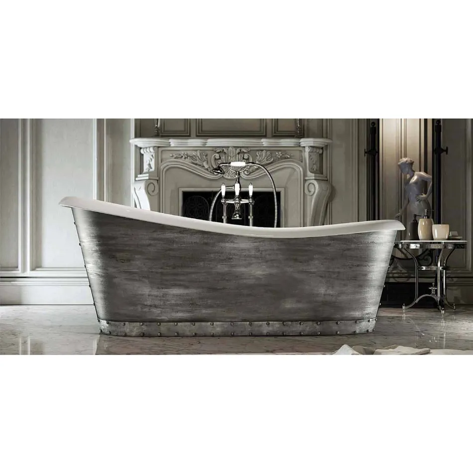 Modern design freestanding resin bathtub made in Italy, Furtei Viadurini