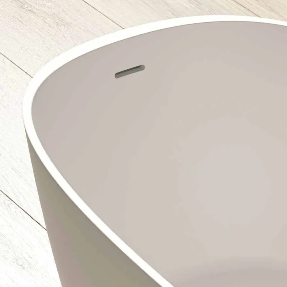 Free Standing Tub, Design Solid Surface Glossy / Matte - Veil Viadurini