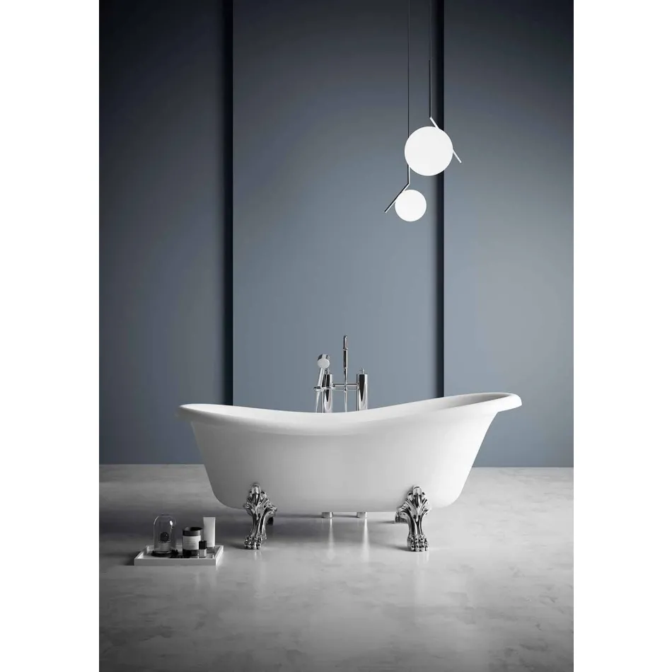 Free Standing Tub, Victorian Design in Solid Surface - Rain Viadurini
