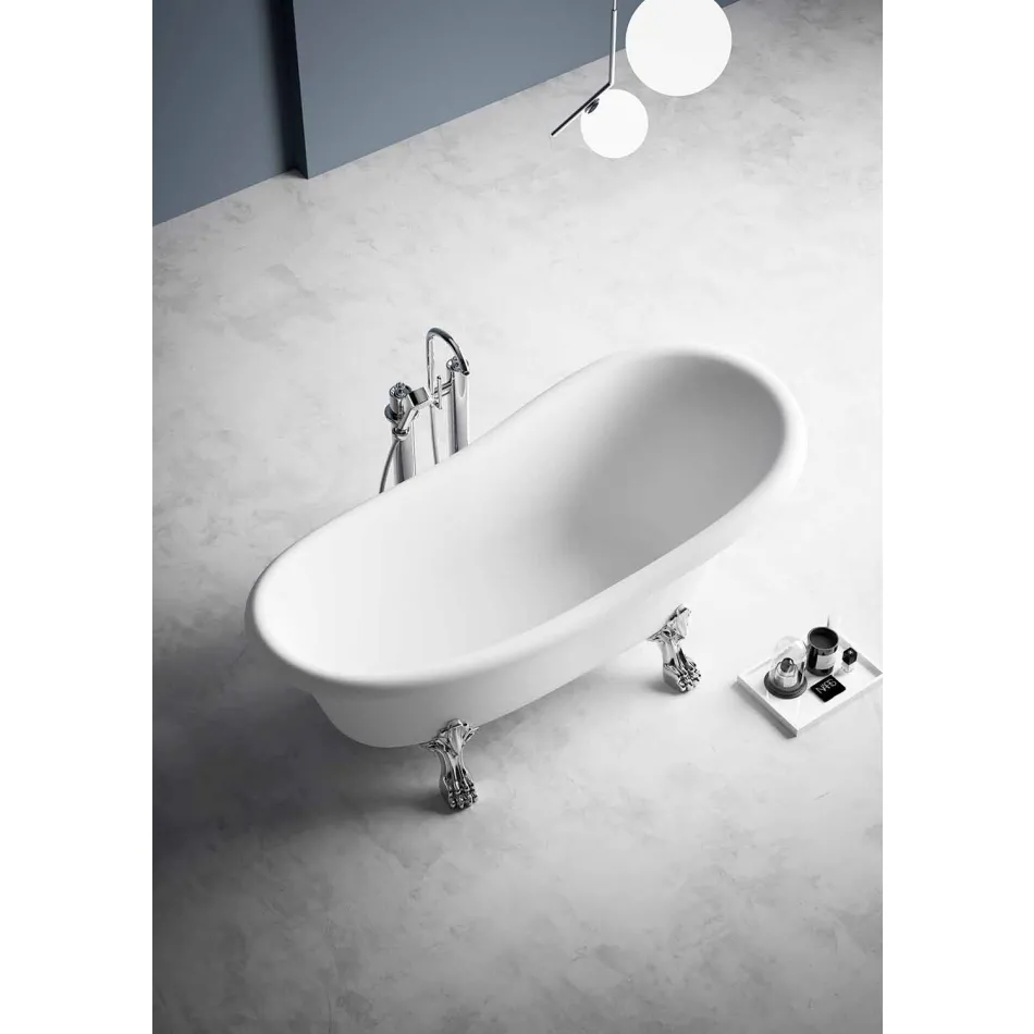 Free Standing Tub, Victorian Design in Solid Surface - Rain Viadurini