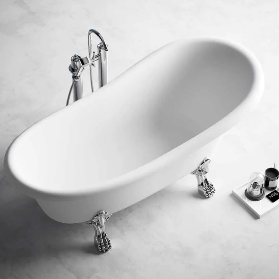 Free Standing Tub, Victorian Design in Solid Surface - Rain Viadurini