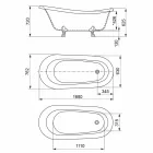 Free Standing Tub, Victorian Design in Solid Surface - Rain Viadurini