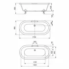 Design Free Standing Bath, Feet in Chrome Finish - Free Viadurini