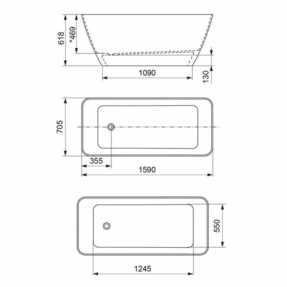 Freestanding Modern Design Bathroom Glossy White or Matt - Face Viadurini