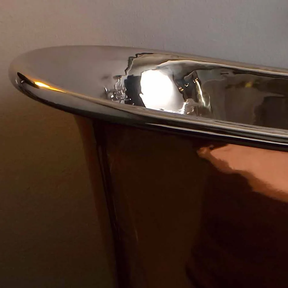 Freestanding design bathtub design nickel and copper Angelica finish Viadurini