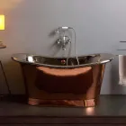 Freestanding design bathtub design nickel and copper Angelica finish Viadurini