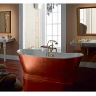 Freestanding bathtub with cast iron outer covering copper leaf Bass Viadurini