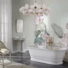 Solid Surface Bathtub with Integrated Overflow Made in Italy - Aurelio Viadurini