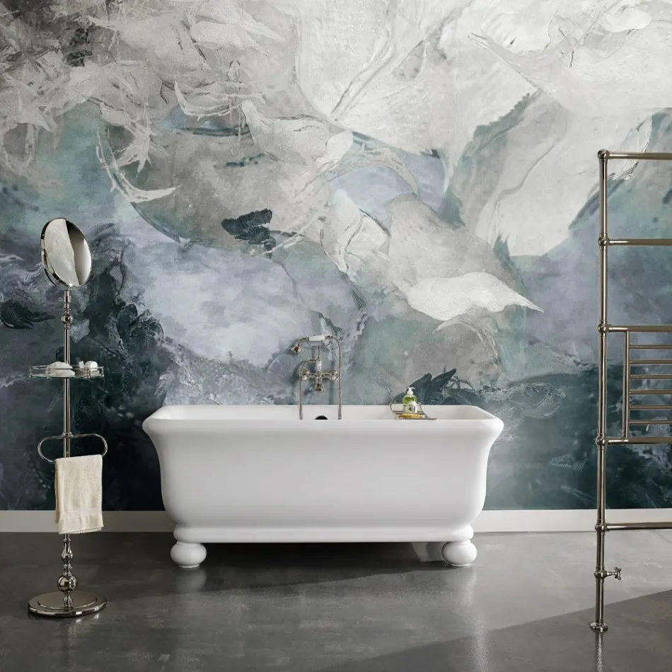 Rectangular Solid Surface Bathtub with Soft Corners Made in Italy - Fulvio Viadurini