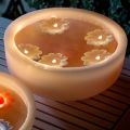Round Wax Bathtub with Colored Floating Candles Made in Italy - Utina
