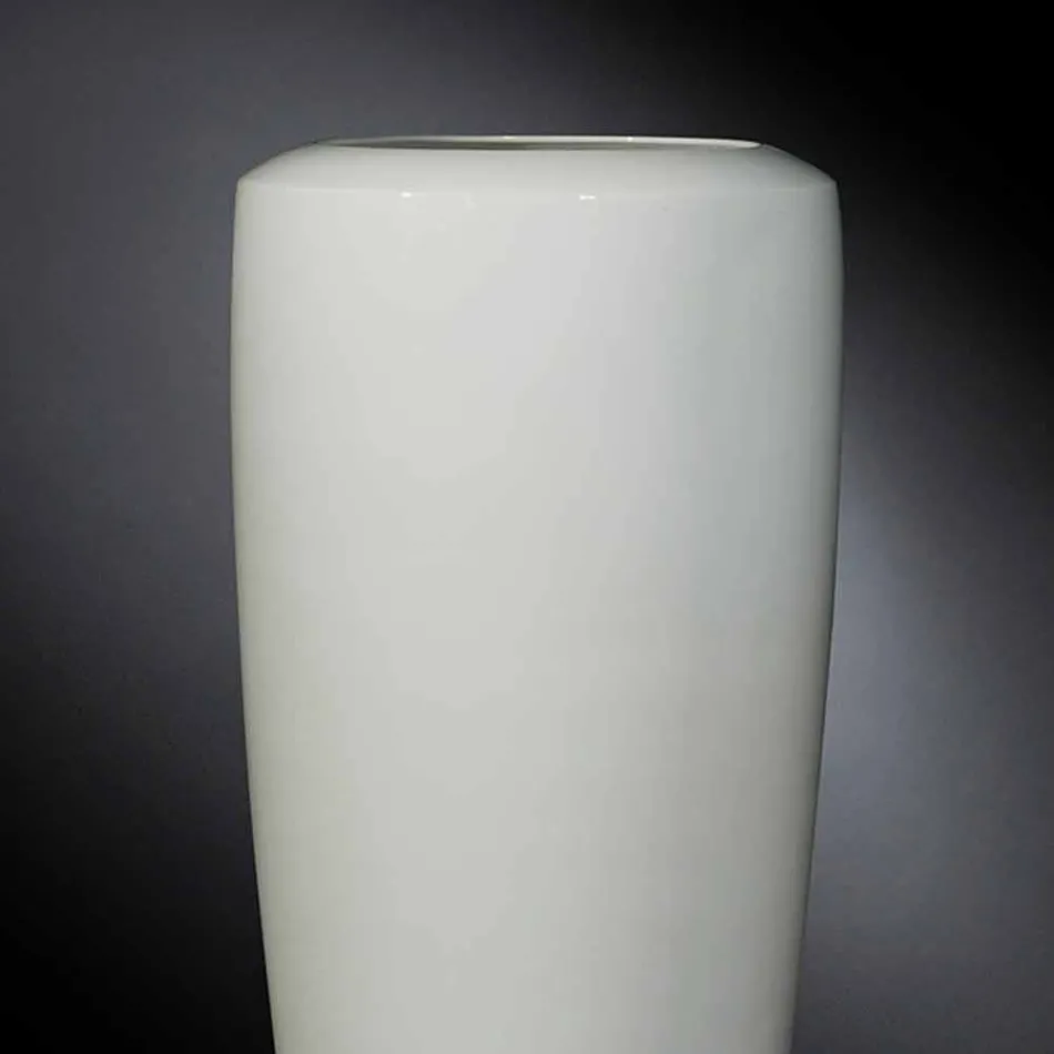 Tall Artisan Vase in Matt White Ceramic Made in Italy - Capuano Viadurini
