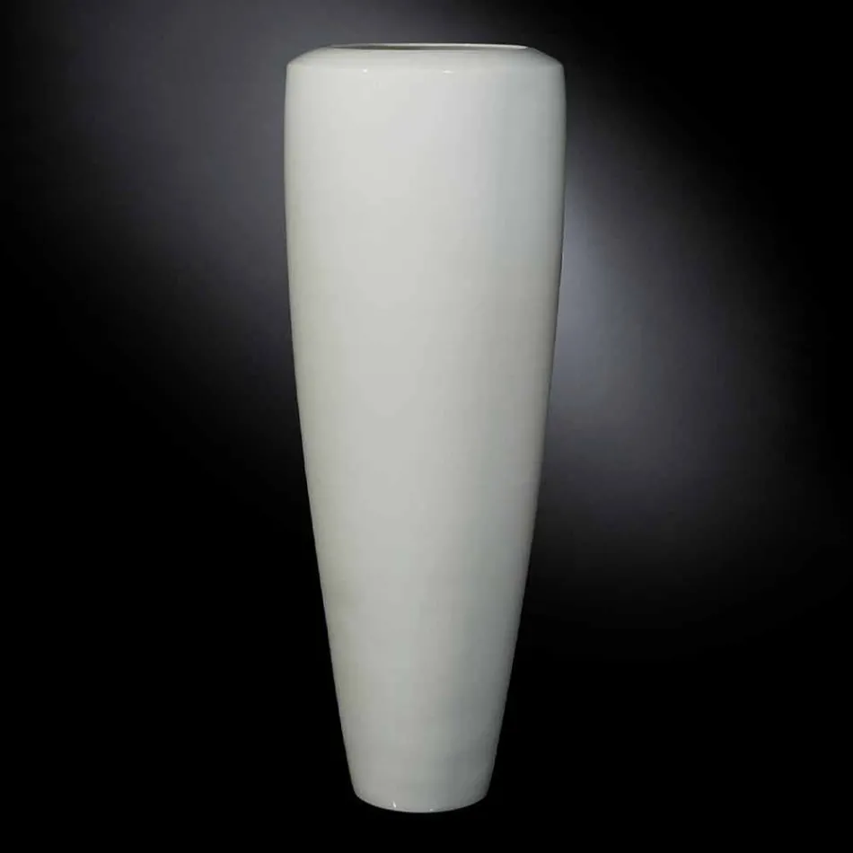 Tall Artisan Vase in Matt White Ceramic Made in Italy - Capuano Viadurini