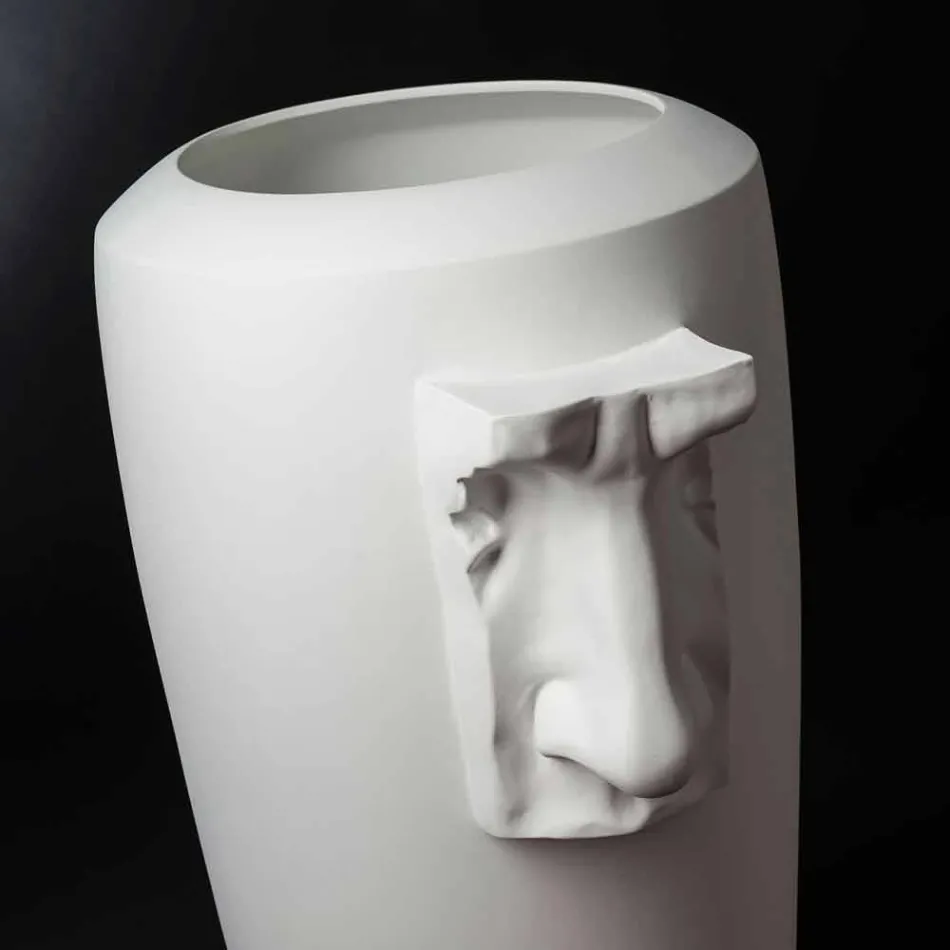 Tall Indoor Vase in White Ceramic Handmade in Italy - Capuano Viadurini