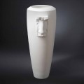 Tall Indoor Vase in White Ceramic Handmade in Italy - Capuano