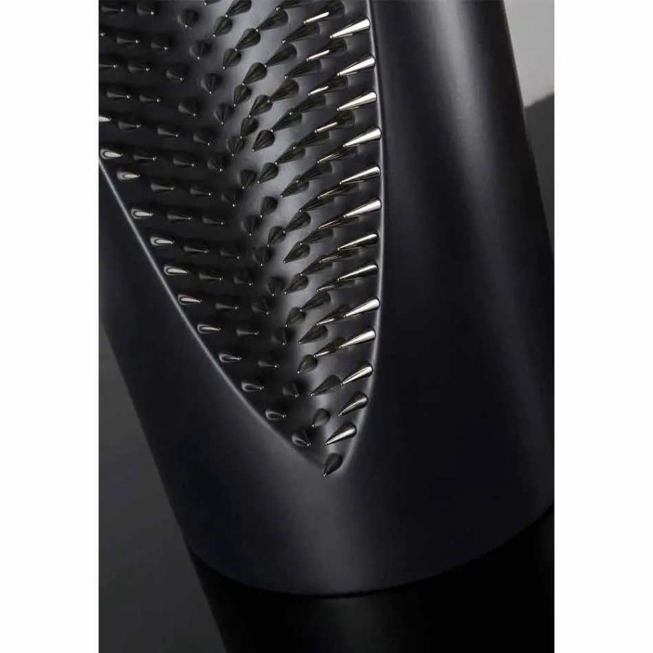 Tall Indoor Vase in Matt Black Ceramic and Steel Made in Italy - Jesolo Viadurini