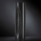 Tall Indoor Vase in Matt Black Ceramic and Steel Made in Italy - Jesolo Viadurini