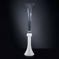 Tall Indoor Vase in Transparent and White Glass Made in Italy - Ludovico