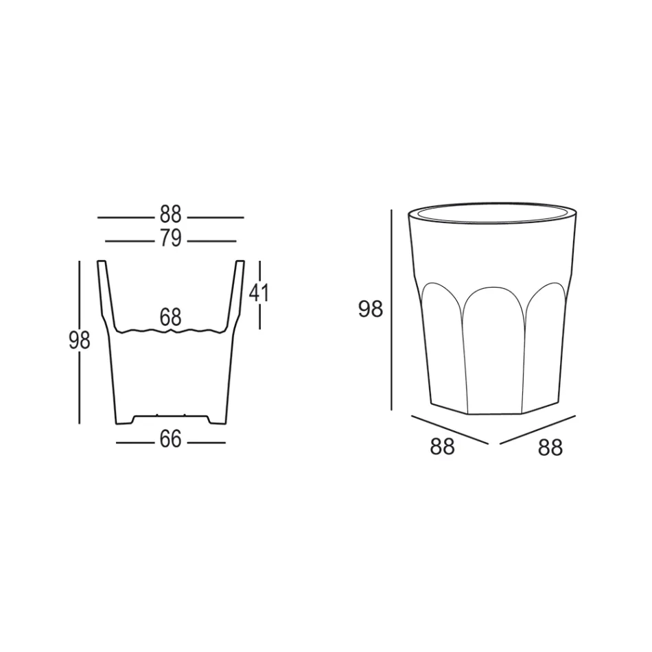 Tall Decorative Vase with Glass Shape in Polyethylene Made in Italy - Pucca Viadurini