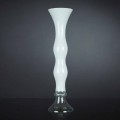 Tall Decorative Vase in Transparent and White Glass Made in Italy - Gondo