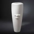 Tall Vase in White Ceramic Handmade with Made in Italy Decoration - Capuano Viadurini