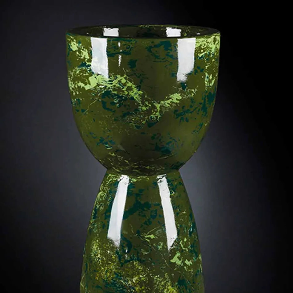 Tall Vase in Polyethylene with Marble or Briar Finish Made in Italy - Renata Viadurini