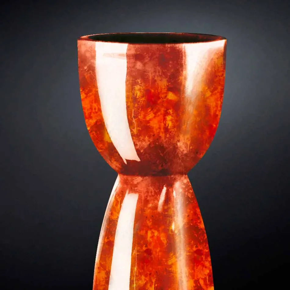 Tall Vase in Polyethylene with Marble or Briar Finish Made in Italy - Renata Viadurini