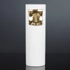 Modern Tall Vase in White Ceramic with Colored Insert Made in Italy - Lexi Viadurini