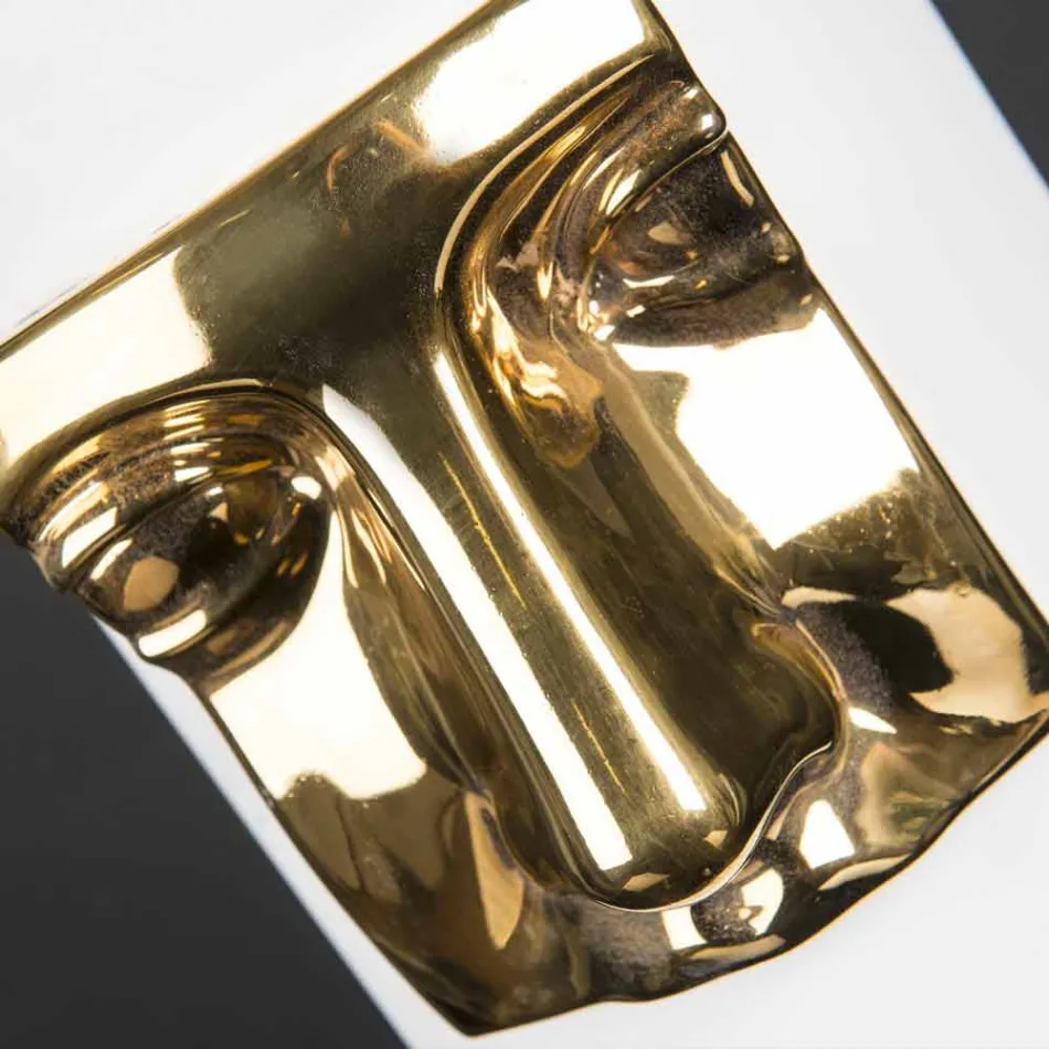 Modern Tall Vase in White Ceramic with Colored Insert Made in Italy - Lexi Viadurini