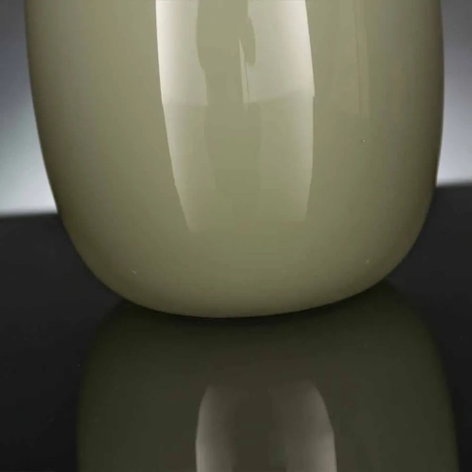 Handcrafted White or Grey Glossy Glass Vase Made in Italy - Malindi Viadurini