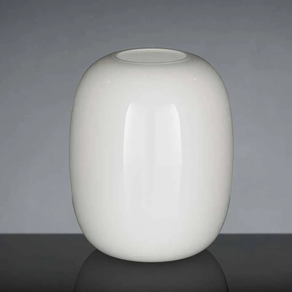 Handcrafted White or Grey Glossy Glass Vase Made in Italy - Malindi Viadurini