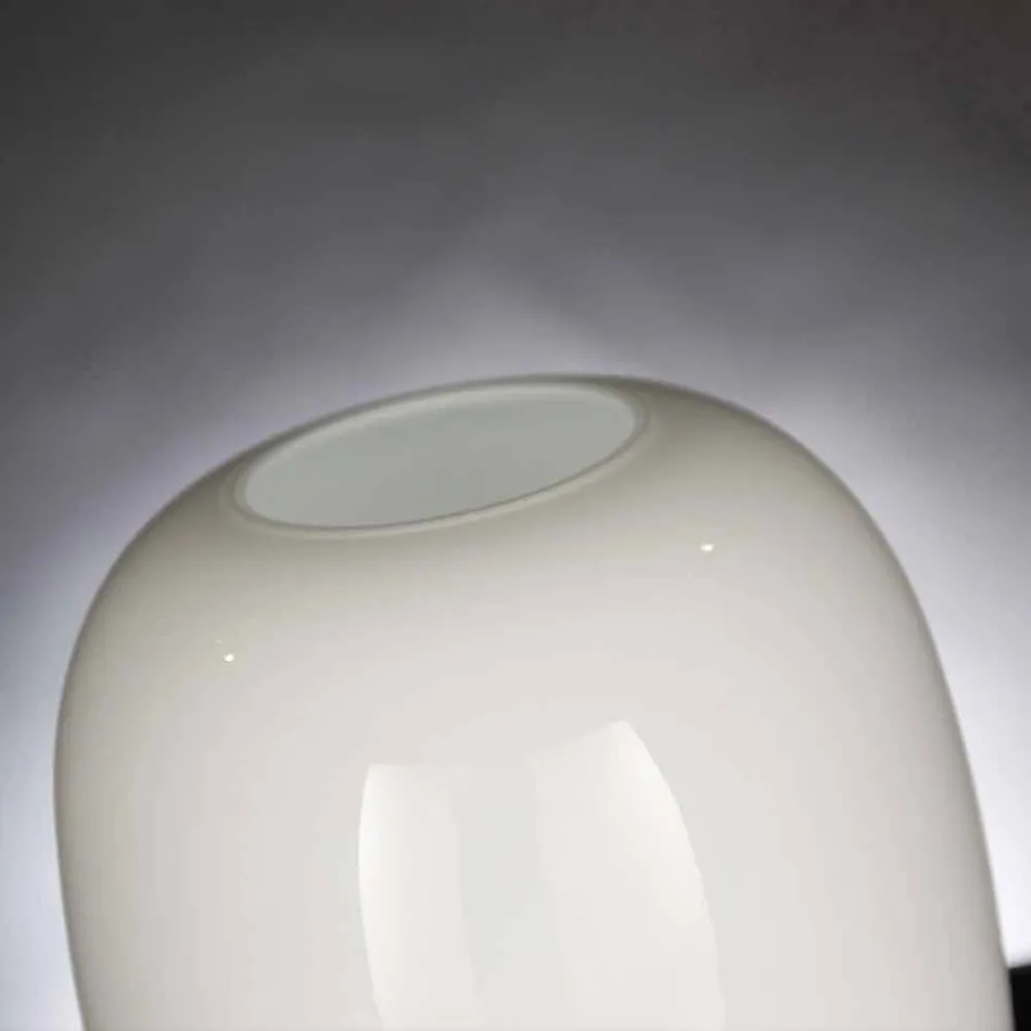 Handcrafted White or Grey Glossy Glass Vase Made in Italy - Malindi Viadurini